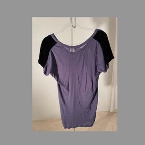 NWOT CLU Dress with black velvet shoulder/sleeves in blue